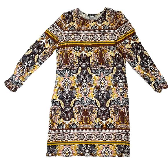 VENUS Tunic Dress Womens Size Medium Long Sleeves Stretch Boho KNIT SHEATH DRESS - Picture 8 of 16